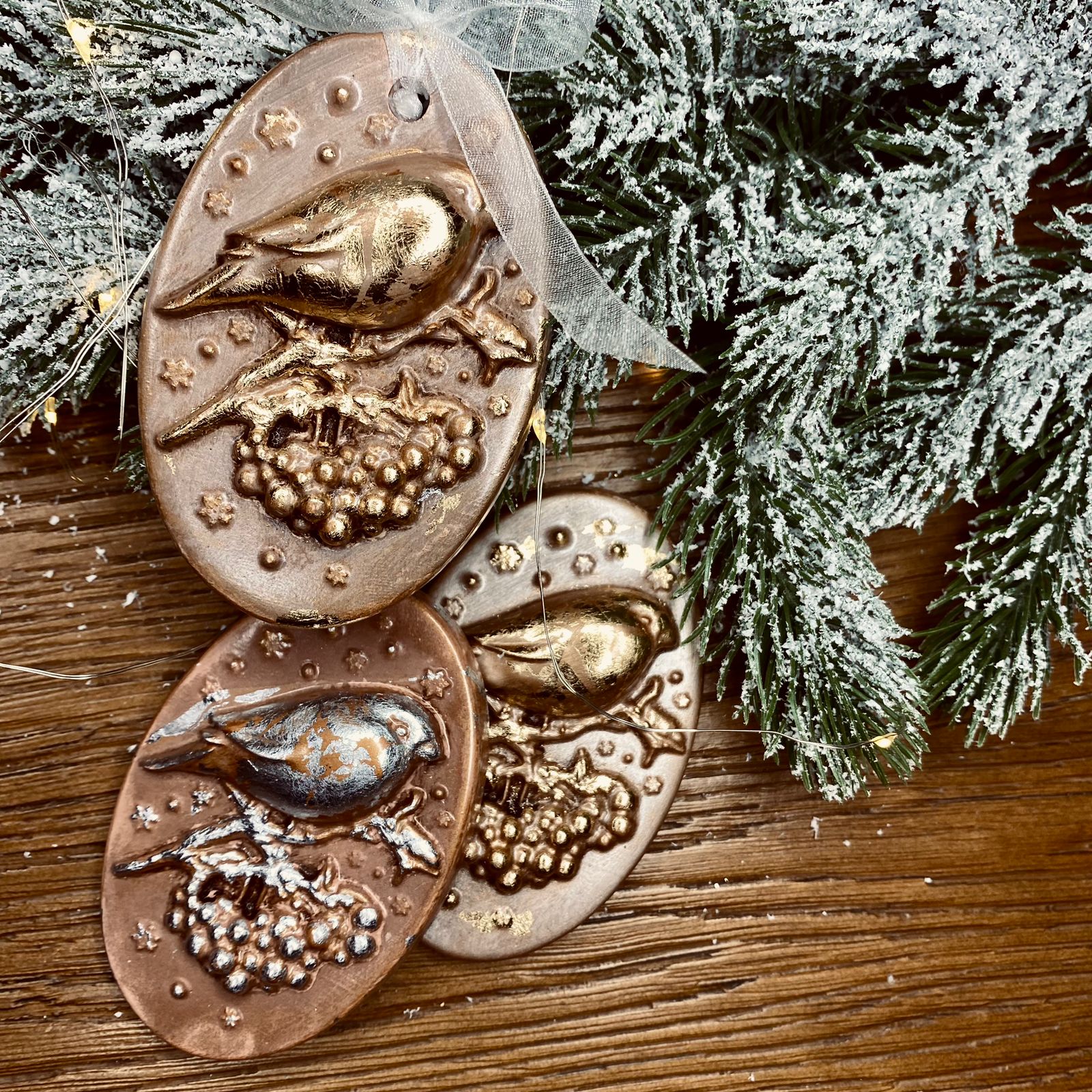 LUCHdecor НГ камея крупная птичка на ветке