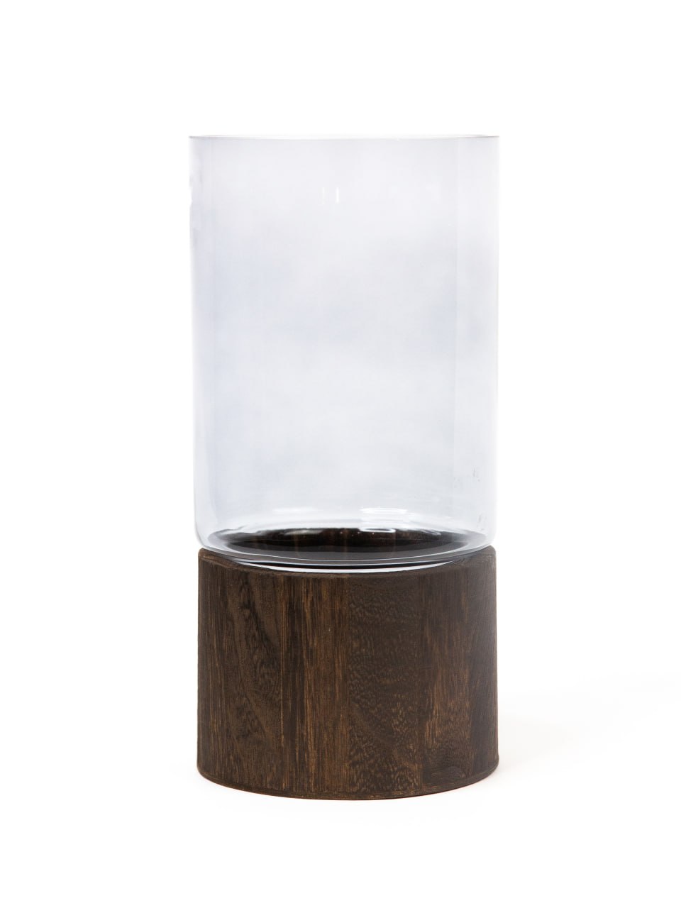 Ваза стекло, дерево 25см Wood stand прозрачный