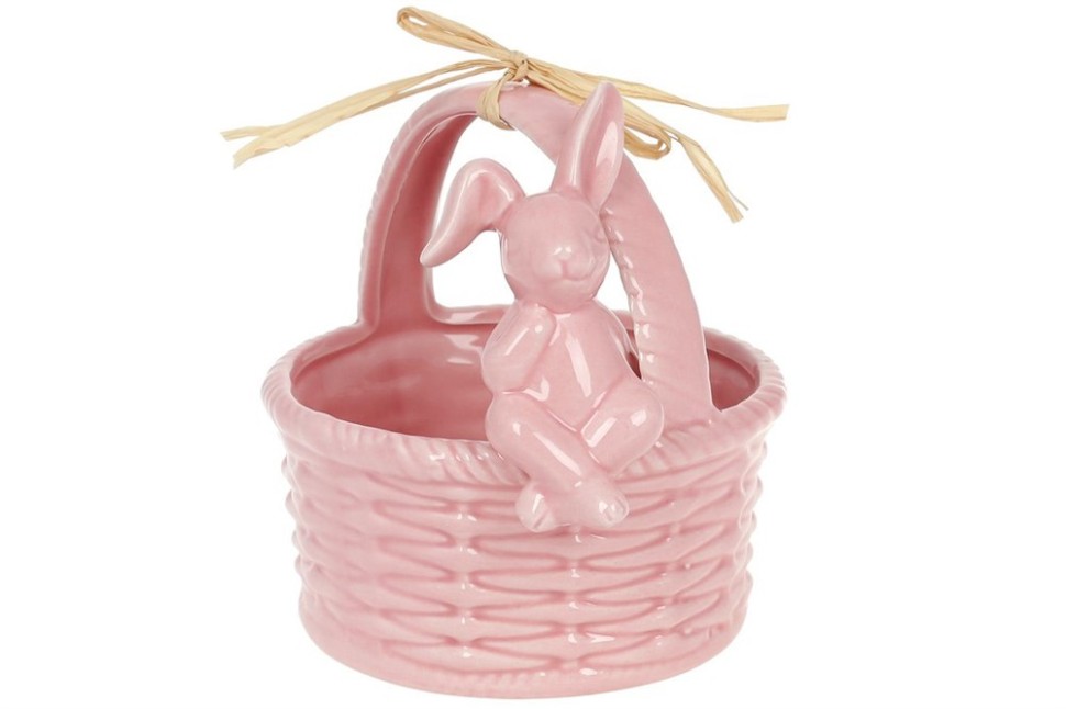 Корзинка с кроликом розовый 733-077